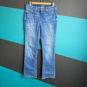 SPANX Blue Boot Cut Jeans with Subtle Distressing